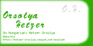 orsolya hetzer business card